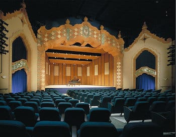 The stage and auditorium of the Lensic Theater in Santa Fe, New Mexico