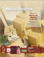The front cover of the book "Moving Workbook" by Vickie Dellaquila