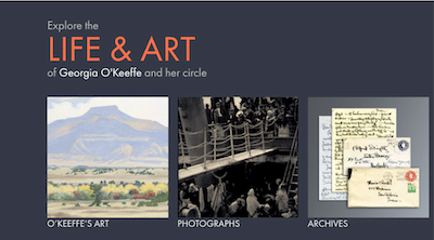 A screenshot from the Georgia O'Keeffe Museum website