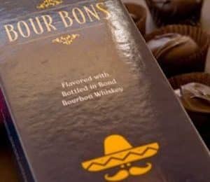 A box of Bour-Bons flavored with bourbon from Senor Murphy Candymaker in Santa Fe, New Mexico.