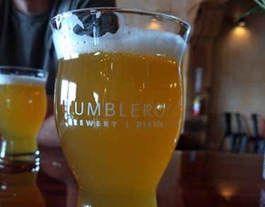A pint glass of craft beer from Tumbleroot Brewery & Distillery, Santa Fe