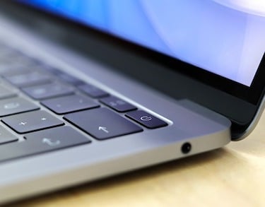 The right edge of a laptop computer