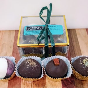 A four-pack of spicy truffles from chocolatier Sweet Santa Fe in Santa Fe, New Mexico.