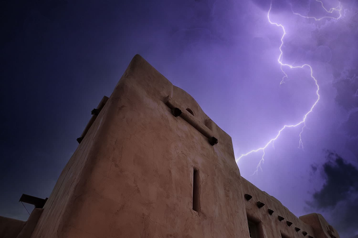 Lightning strikes by Barker building