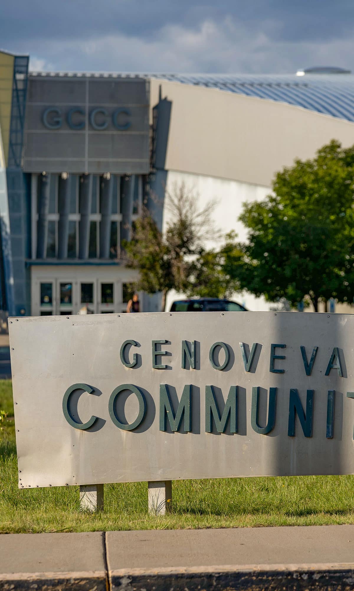 Outdoor sign for Genoveva Chavez Community Center.